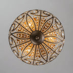 Flush Mount Ceiling Light | Antique Bronze & Crystal Accents | 3-Light