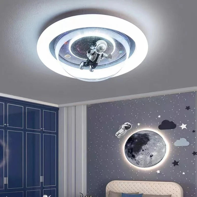 Flush Mount Ceiling Light | Astronaut Motif & 3-Colour Dimmable