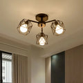 Flush Mount Ceiling Light | Black Metal & E27 Socket