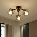 Flush Mount Ceiling Light | Black Metal & E27 Socket