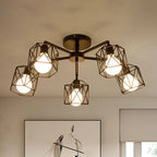 Flush Mount Ceiling Light | Black Metal & E27 Socket