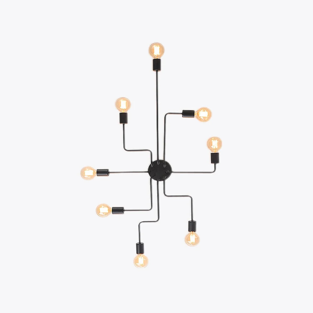 Flush Mount Ceiling Light | Black Metal & LED Included