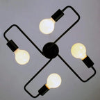Flush Mount Ceiling Light | Black Metal & LED Included