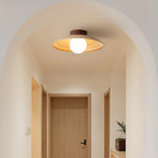 Flush Mount Ceiling Light | Dome Design Glass & Metal | Three-Color Switch