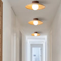 Flush Mount Ceiling Light | Dome Design Glass & Metal | Three-Color Switch