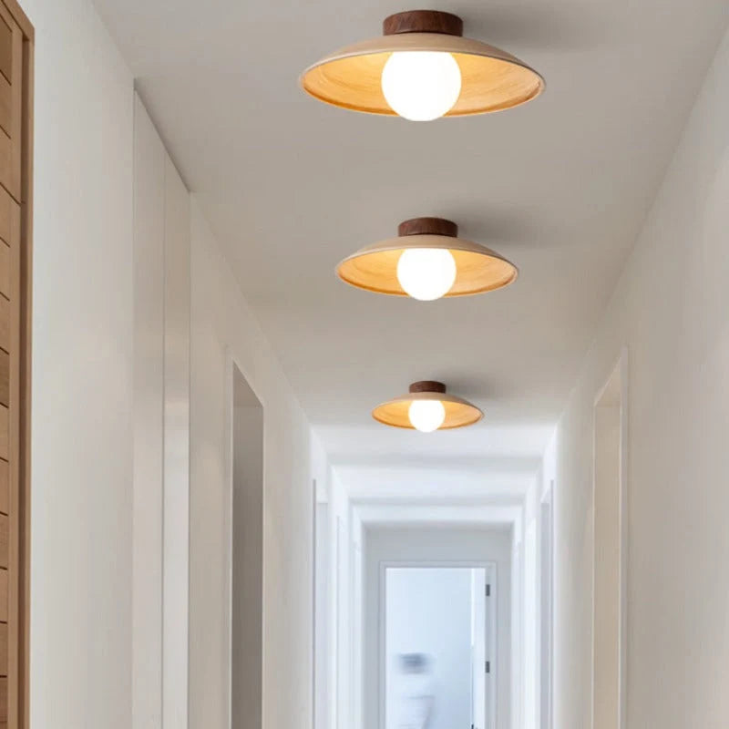Flush Mount Ceiling Light | Dome Design Glass & Metal | Three-Color Switch