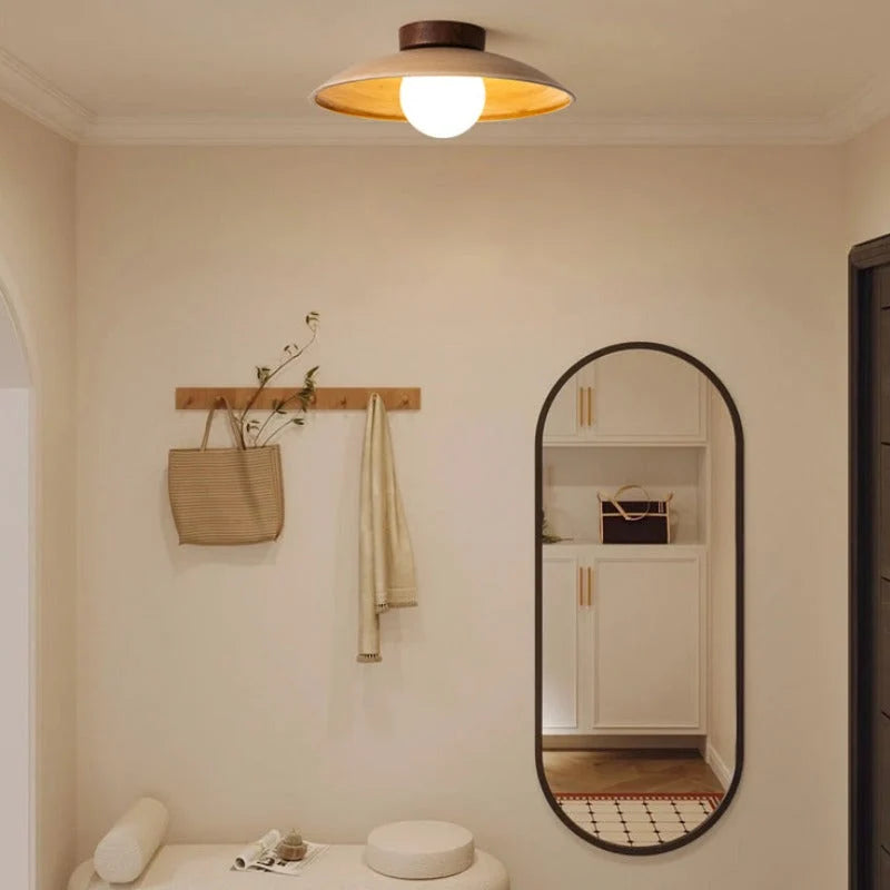 Flush Mount Ceiling Light | Dome Design Glass & Metal | Three-Color Switch