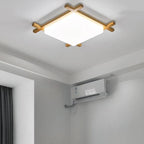 Flush Mount Ceiling Light | Japanese Wood & Acrylic Integrated LED | Small/Medium/Large