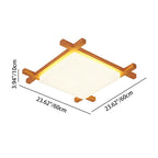 Flush Mount Ceiling Light | Japanese Wood & Acrylic Integrated LED | Small/Medium/Large