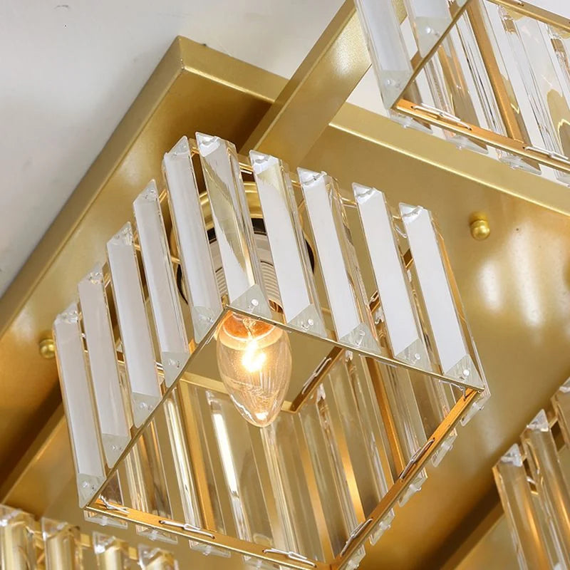 Flush Mount Ceiling Light | Metal & Acrylic Black & Gold Finish