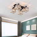 Flush Mount Ceiling Light | Metal & Acrylic Black & Gold Finish