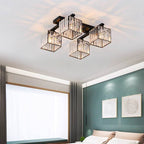 Flush Mount Ceiling Light | Metal & Acrylic Black & Gold Finish