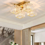 Flush Mount Ceiling Light | Metal & Acrylic Black & Gold Finish