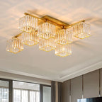 Flush Mount Ceiling Light | Metal & Acrylic Black & Gold Finish