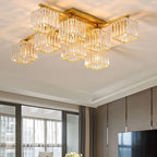 Flush Mount Ceiling Light | Metal & Acrylic Black & Gold Finish
