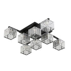 Flush Mount Ceiling Light | Metal & Acrylic Black & Gold Finish