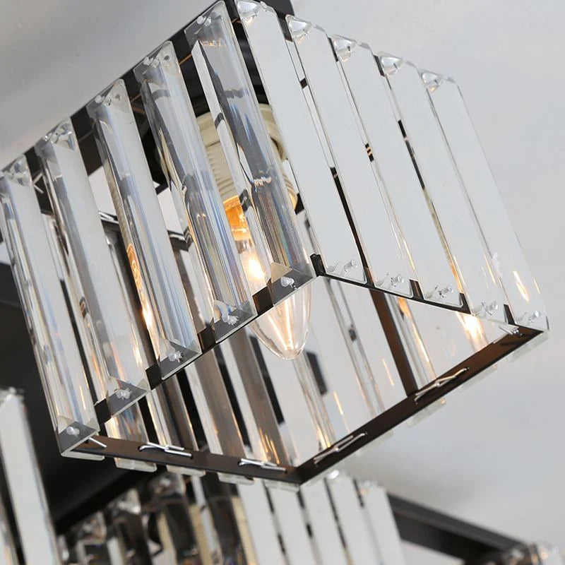 Flush Mount Ceiling Light | Metal & Acrylic Black & Gold Finish