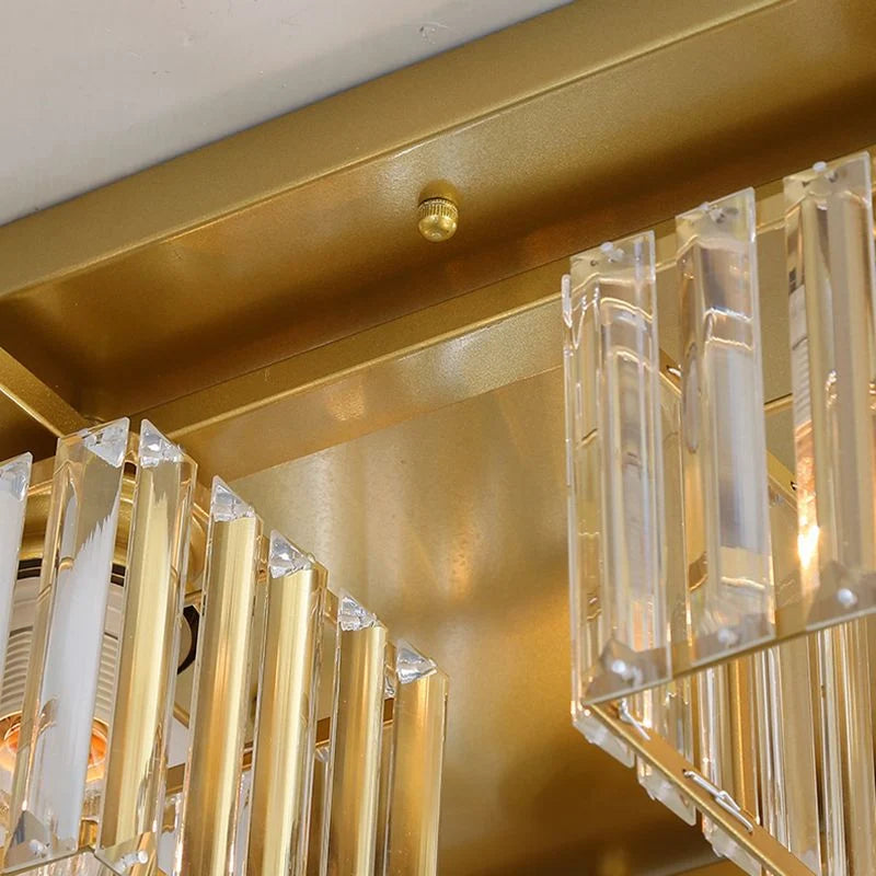 Flush Mount Ceiling Light | Metal & Acrylic Black & Gold Finish