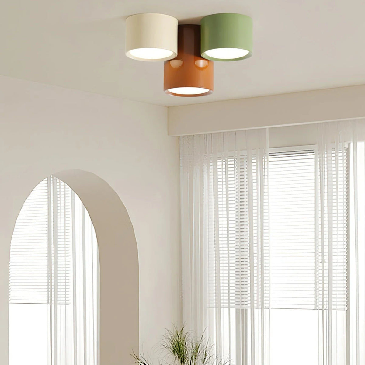 Flush Mount Ceiling Light | Minimalist Metal & Acrylic | Integrated LED