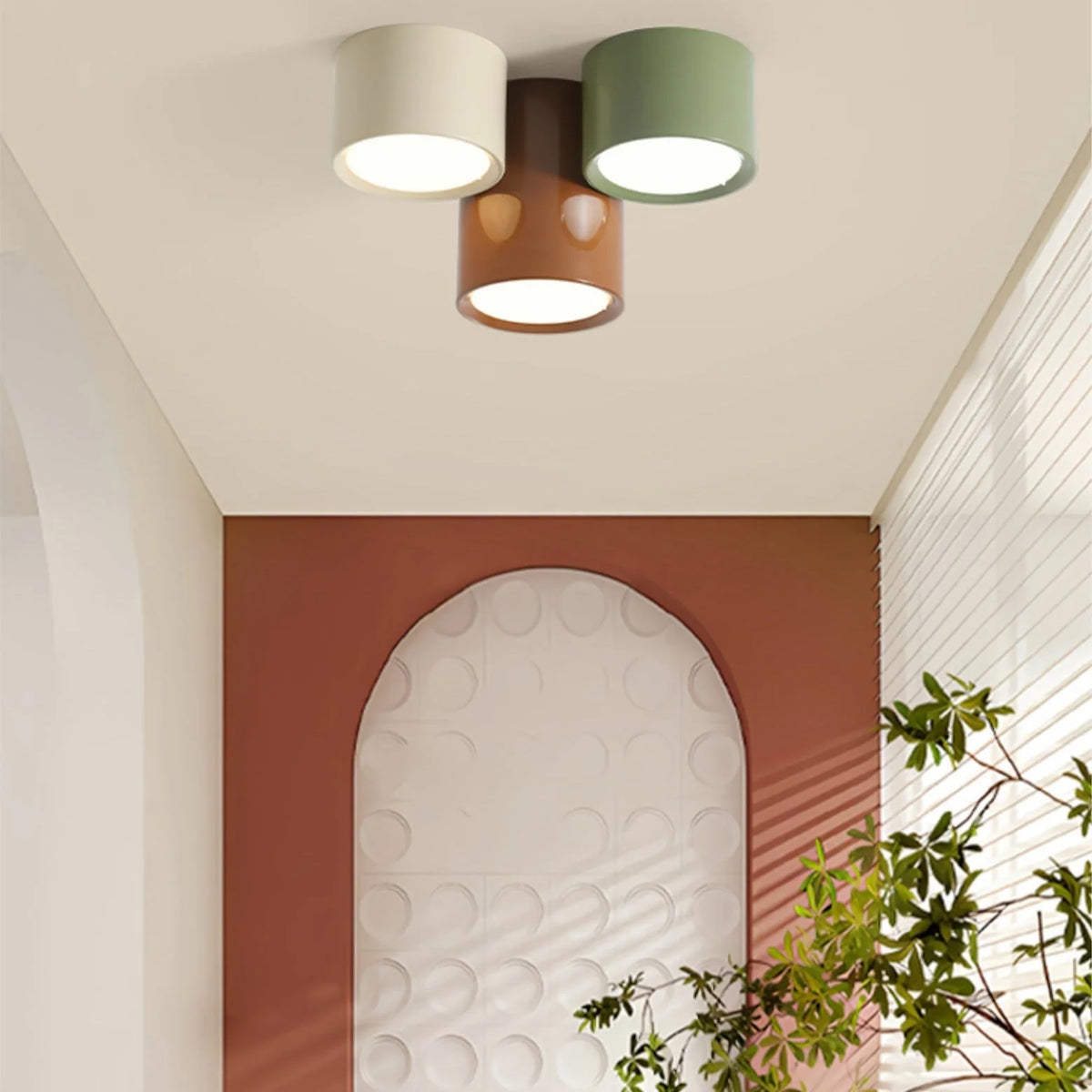 Flush Mount Ceiling Light | Minimalist Metal & Acrylic | Integrated LED