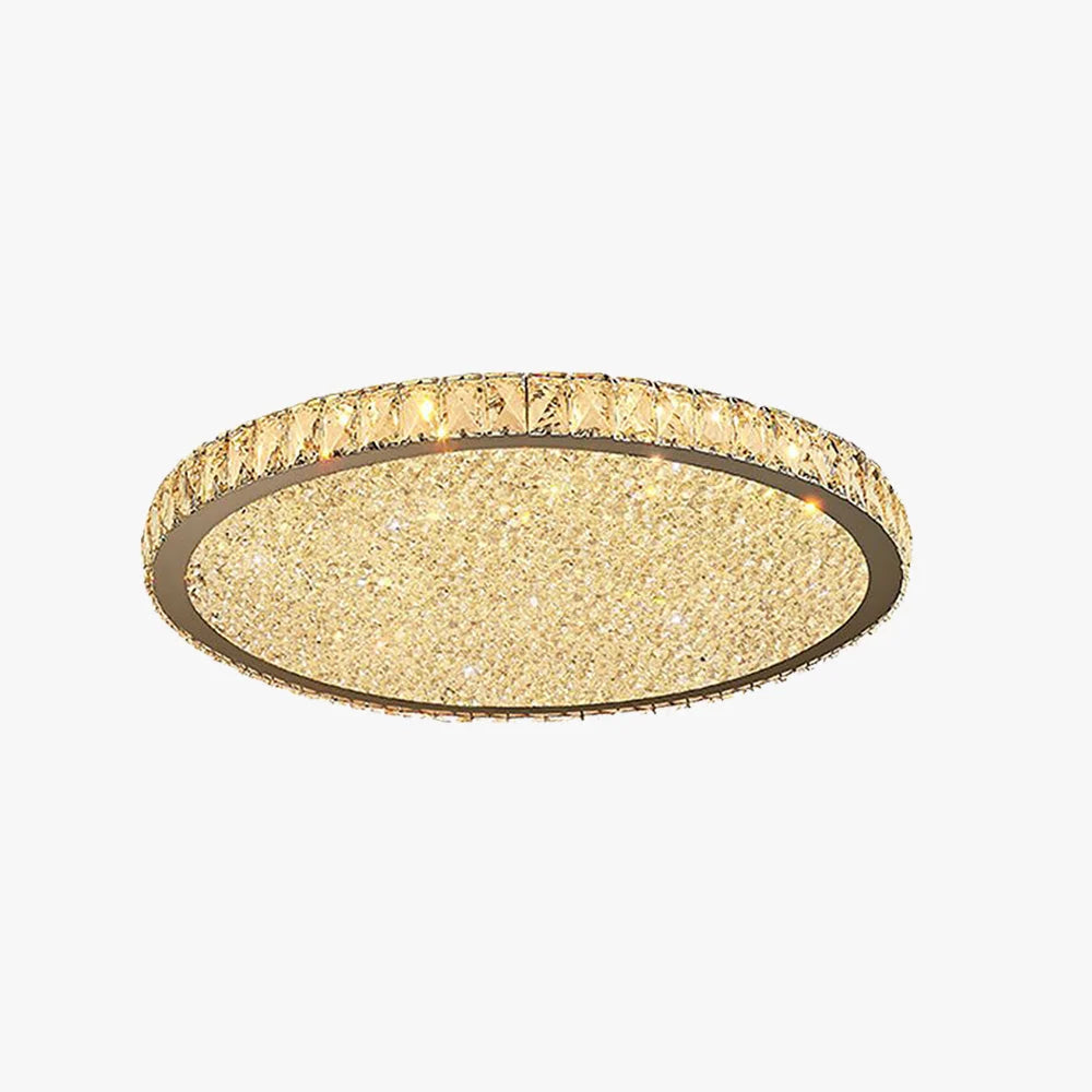 Flush Mount Ceiling Light | Octagonal Crystal Jewel & Metal