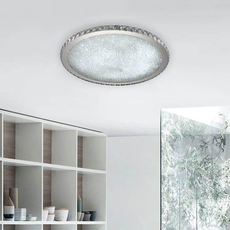 Flush Mount Ceiling Light | Octagonal Crystal Jewel & Metal