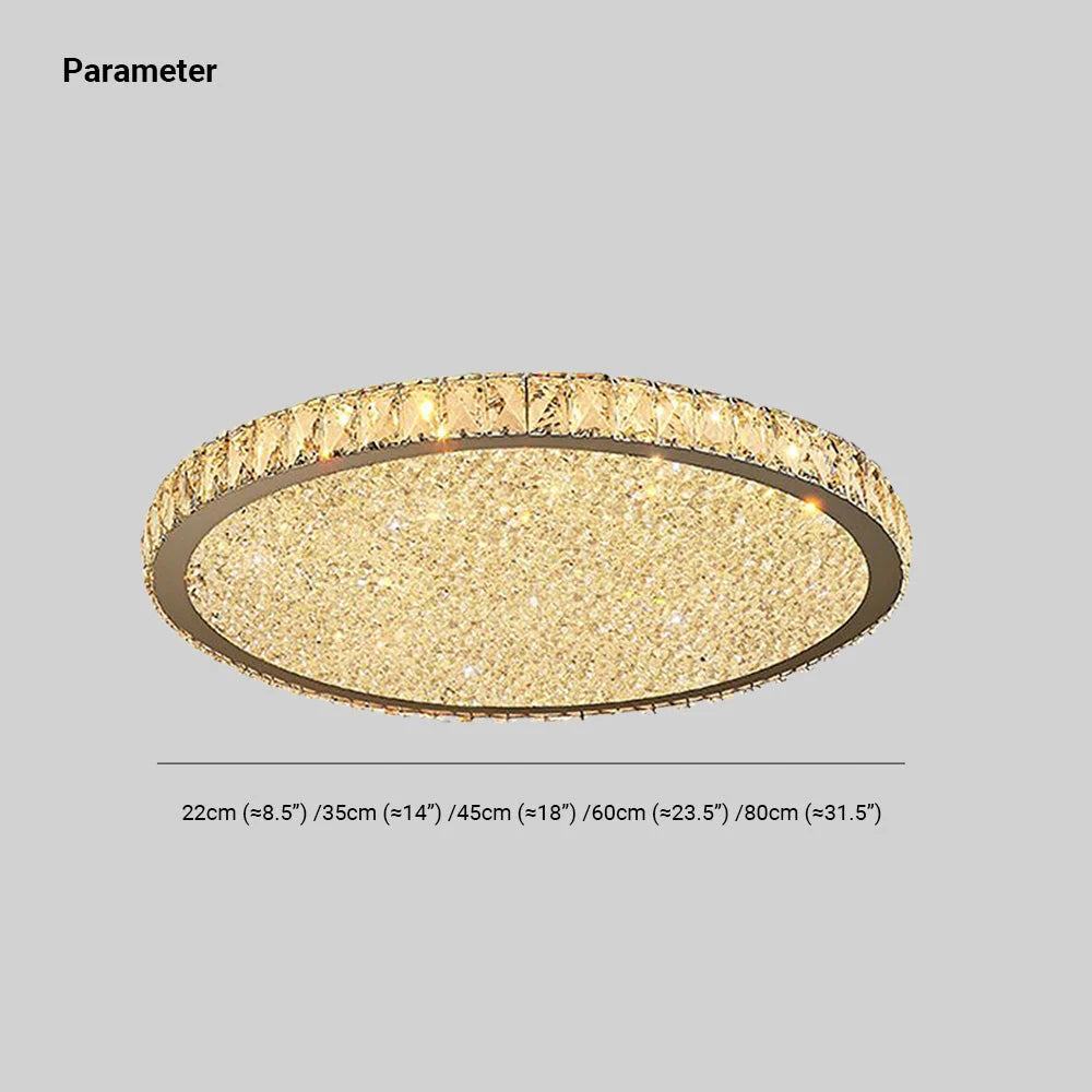 Flush Mount Ceiling Light | Octagonal Crystal Jewel & Metal