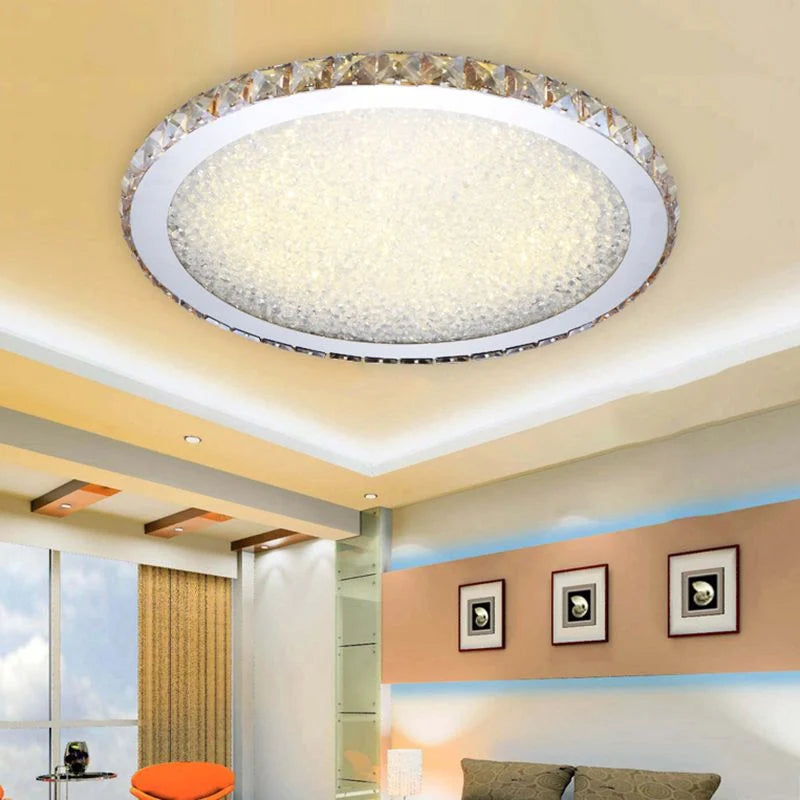 Flush Mount Ceiling Light | Octagonal Crystal Jewel & Metal