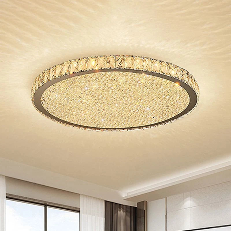 Flush Mount Ceiling Light | Octagonal Crystal Jewel & Metal