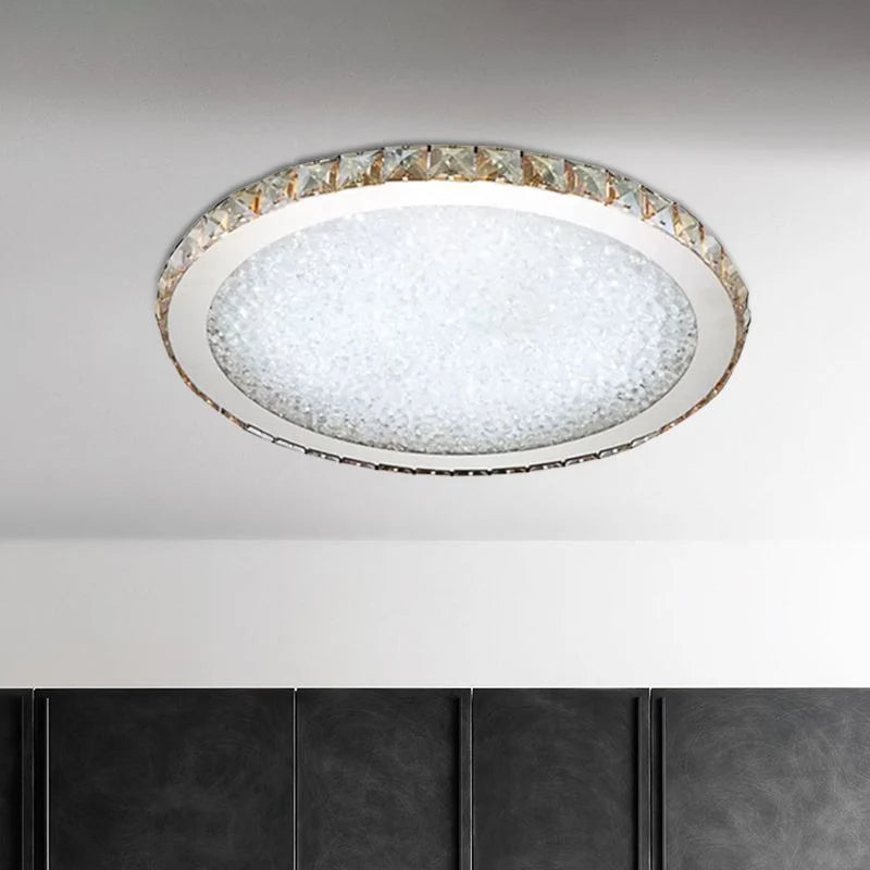 Flush Mount Ceiling Light | Octagonal Crystal Jewel & Metal