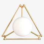Flush Mount Ceiling Light | Pearl Geometric Dimmable Brass & Glass | 14 In