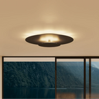 Flush Mount Ceiling Light | Round Slim LED Low-Profile | White & Black