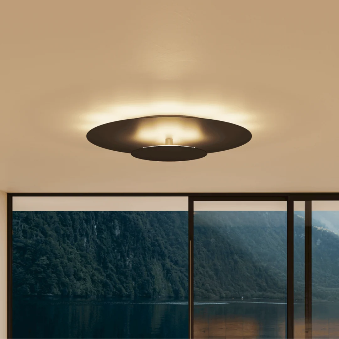 Flush Mount Ceiling Light | Round Slim LED Low-Profile | White & Black