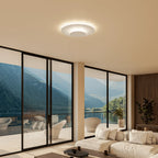 Flush Mount Ceiling Light | Round Slim LED Low-Profile | White & Black
