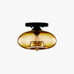 Flush Mount Ceiling Light | Smoked Glass & Metal