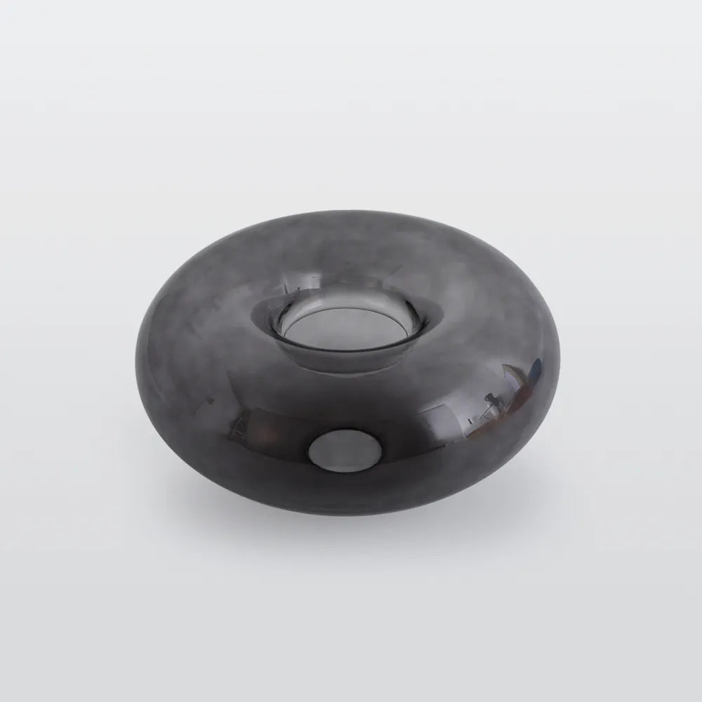 Flush Mount Ceiling Light | Smoked Glass & Metal