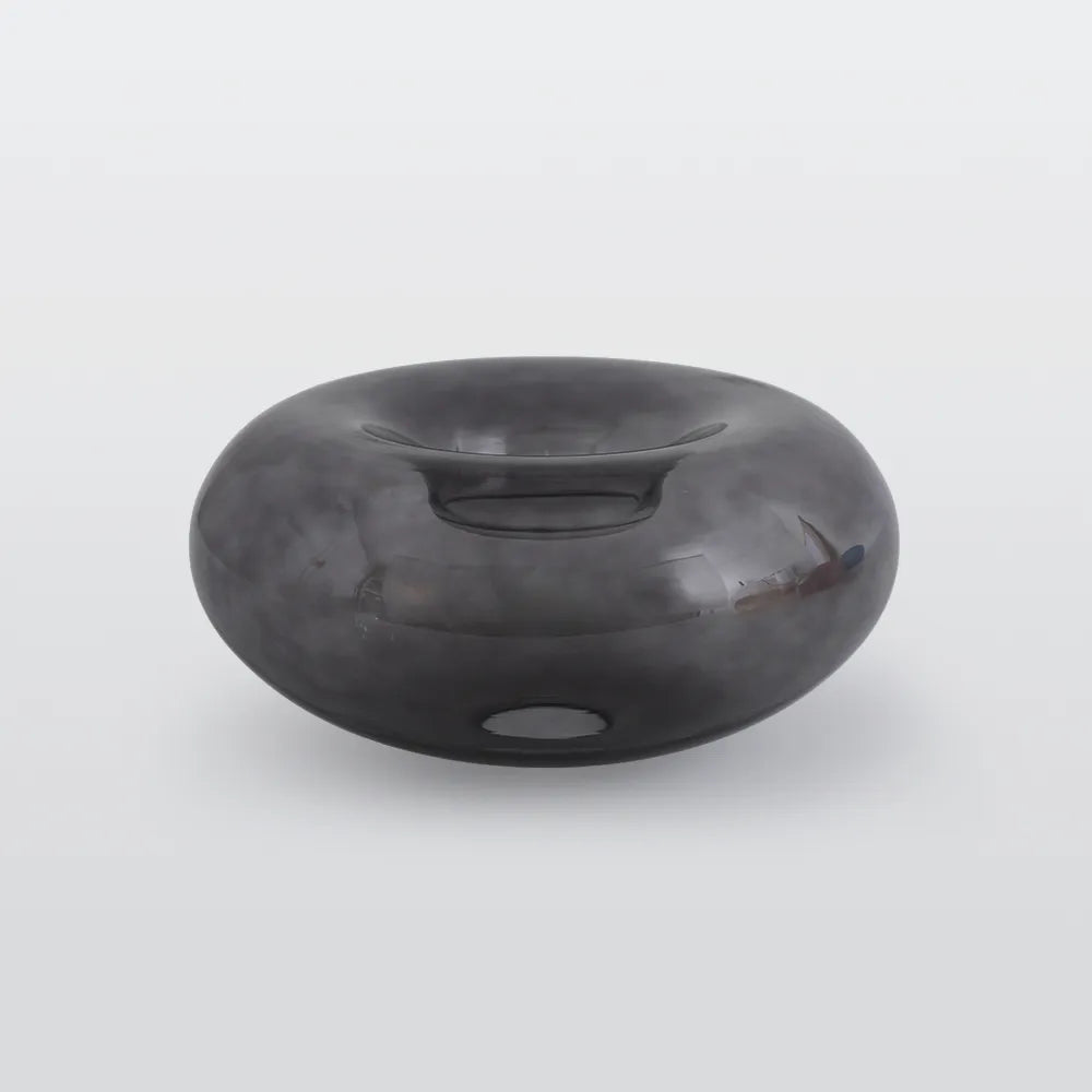 Flush Mount Ceiling Light | Smoked Glass & Metal