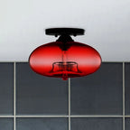 Flush Mount Ceiling Light | Smoked Glass & Metal
