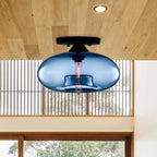 Flush Mount Ceiling Light | Smoked Glass & Metal