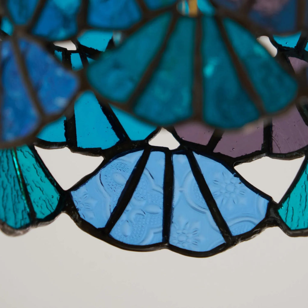 Flush Mount Ceiling Light | Stained Glass Shade & Metal Frame
