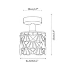 Flush Mount Ceiling Light | Stained Glass Shade & Metal Frame