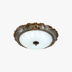 Flush Mount Ceiling Light | Tiffany-Style Resin & Glass