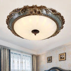 Flush Mount Ceiling Light | Tiffany-Style Resin & Glass