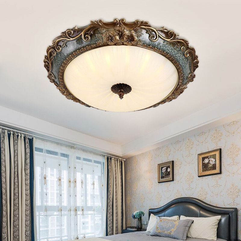Flush Mount Ceiling Light | Tiffany-Style Resin & Glass