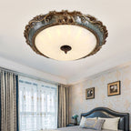 Flush Mount Ceiling Light | Tiffany-Style Resin & Glass