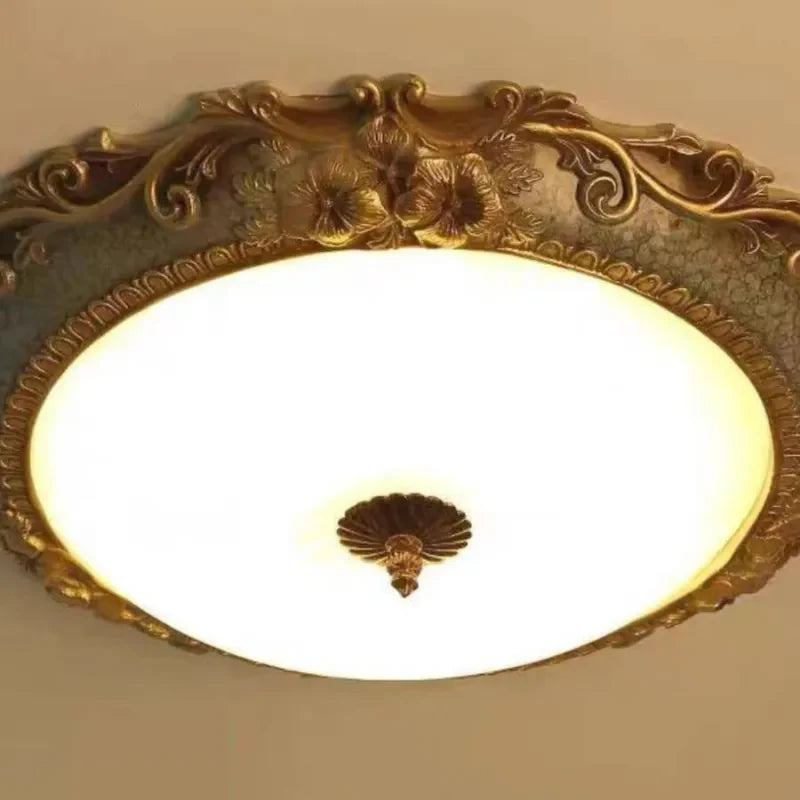 Flush Mount Ceiling Light | Tiffany-Style Resin & Glass