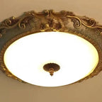 Flush Mount Ceiling Light | Tiffany-Style Resin & Glass
