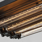 Flush Mount Ceiling Light | Vintage Metal Black Finish | 4-Light