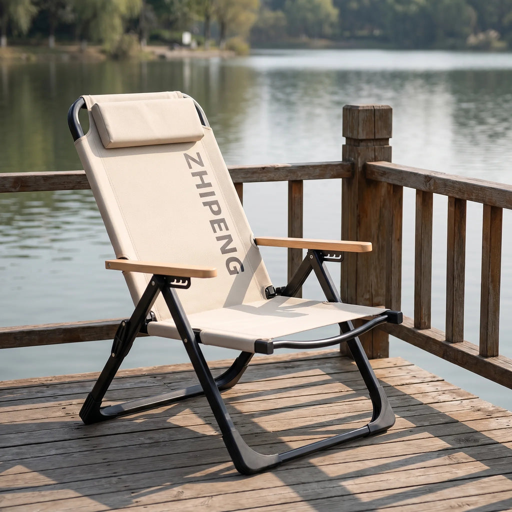Folding Lounge Chair | Reclining & Headrest | Space-Saving