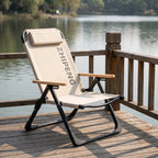 Folding Lounge Chair | Reclining & Headrest | Space-Saving